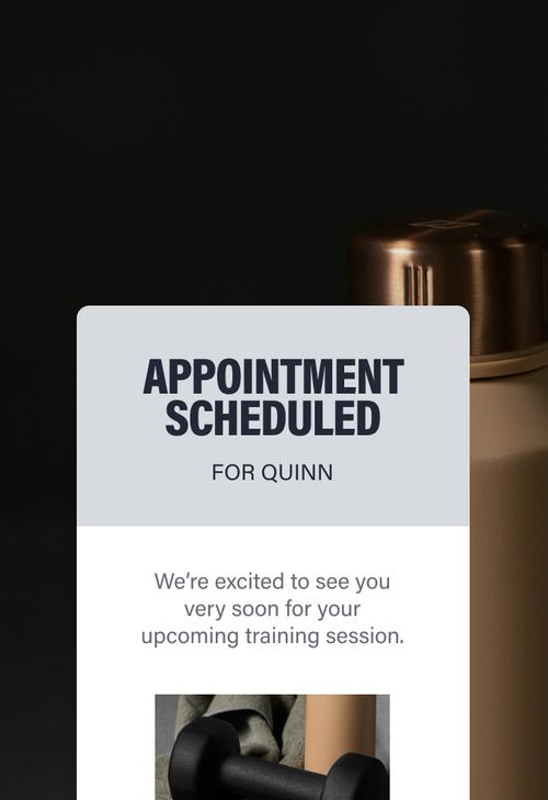 Automated email confirming an upcoming training session.
