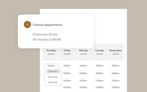 Squarespace Scheduling User Interface photo